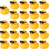 24 Pcs Mini Rubber Ducks with Sunglasses, Rubber Ducks in Bulk Valentine Bathtub Toys for Cruise Valentines Kids Classroom Gift Exchange(Eyeglasses) view 1