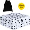 50 Pack 16MM White Dice - Six Sided Standard Opaque White Dice with Black Pips Dots for Board Games view 2