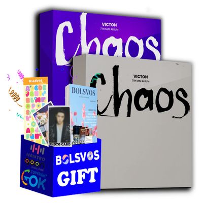 Victon - Chaos [Full Set ver.] (7th Mini Album) 2 Albums+Pre Order Limited Benefits+BolsVos K-POP eBook (21p), 1ea BolsVos Stickers for Toploader, Photocards
