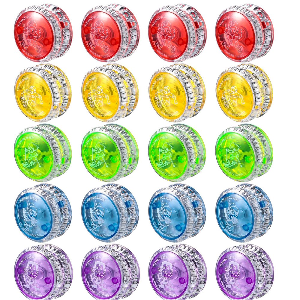 Sumind 40 Pieces Light up Yo Yo Bulk, LED Responsive Ball Colorful Plastic Light up Party Favors for Birthday Bag Fillers Carnival Prizes