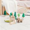 Operitacx Wooden Doll Dress Rack Clothes Hanger Mini Coat Hanger Clothing Rack Miniature Model Decor Doll Furniture Accessories for Dollhouse Supplies 20cm view 2