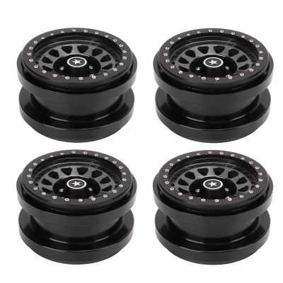 RC Car Tires,4 PCS RC Vehicle Wheels Rims 2.9in 12 Hole Aluminum Alloy Model Car Non Stick Metal Wheel Hub for 1/6 AXAIL SCX6()