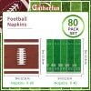 80 Pcs Football Birthday Party Supplies Disposable Paper Cocktail Napkins for Tailgate Party Decorations, Assorted 40 Pack Football Field Design and 40 Pack of football Pattern, Total 80 Pack view 3