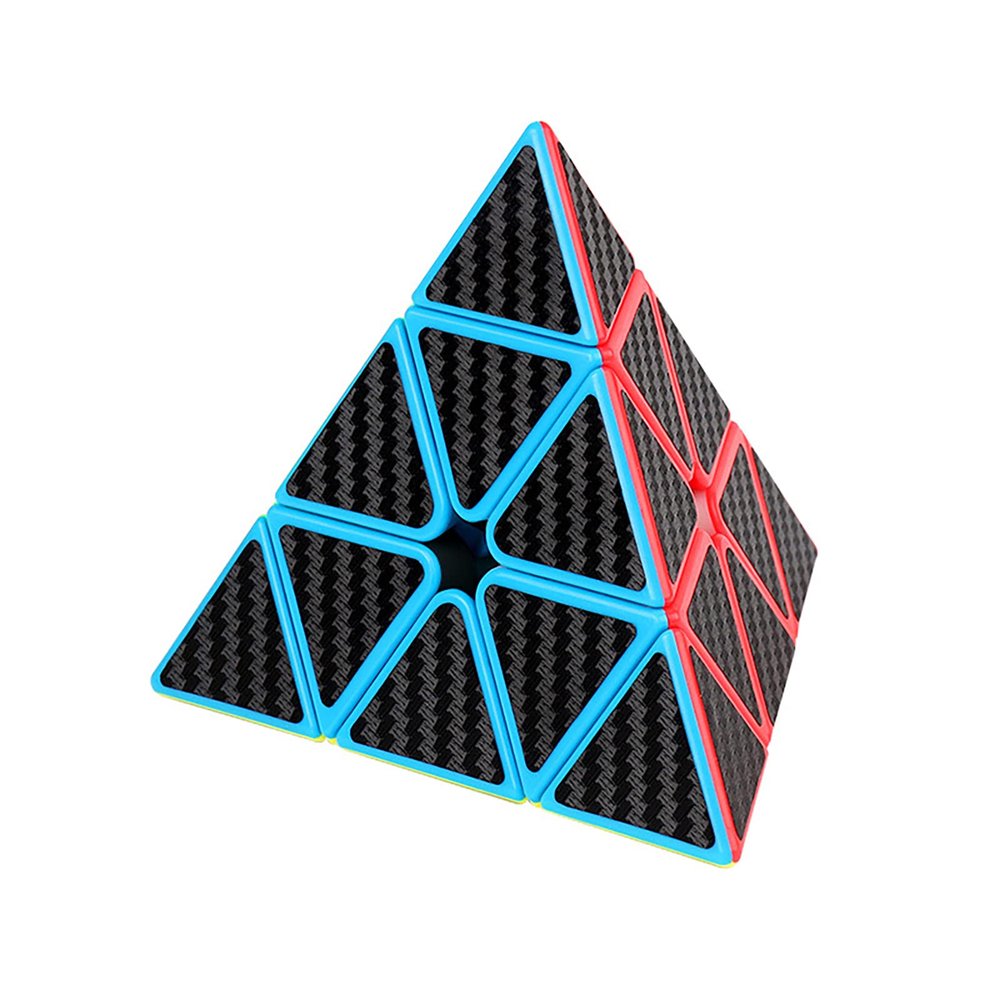 3X3 Pyramid Speed Cube Carbon Fiber Sticker Puzzle Cube 3X3X3 Speed Cube Triangle Magic Cube Puzzle Toy Magic Cube Puzzles for Kids and Adults