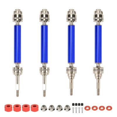 RCAWD Rc Stainless Steel Front Rear Drive Shaft CVD for 1/10 Traxxas Rustler VXL 4X4/ Stampede VXL 4X4/ Hoss VXL 4X4/Slash Platinum/Ultimate/VXL 4x4 4WD RC Car