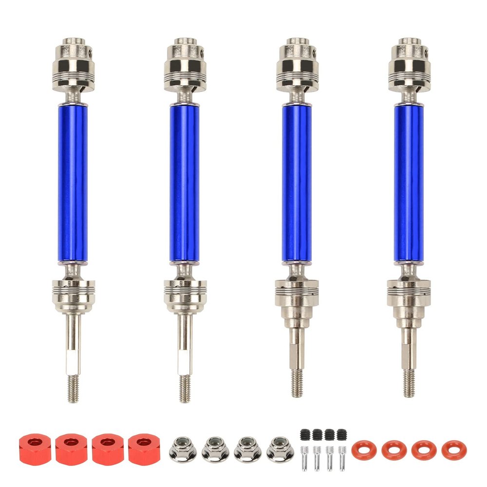 RCAWD Rc Stainless Steel Front Rear Drive Shaft CVD for 1/10 Traxxas Rustler VXL 4X4/ Stampede VXL 4X4/ Hoss VXL 4X4/Slash Platinum/Ultimate/VXL 4x4 4WD RC Car