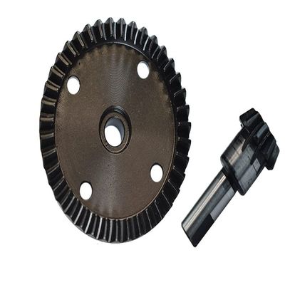 Chrome Steel Diff Bevel Gear 39T & Pinion Gear 09T for Arrma 1:8 Kraton 6S / Outcast 6S / Talion 6S / KRATON 6S V5 / Notorious 6S V5 / 1:7 Fireteam 6S - 5Pc Set Black