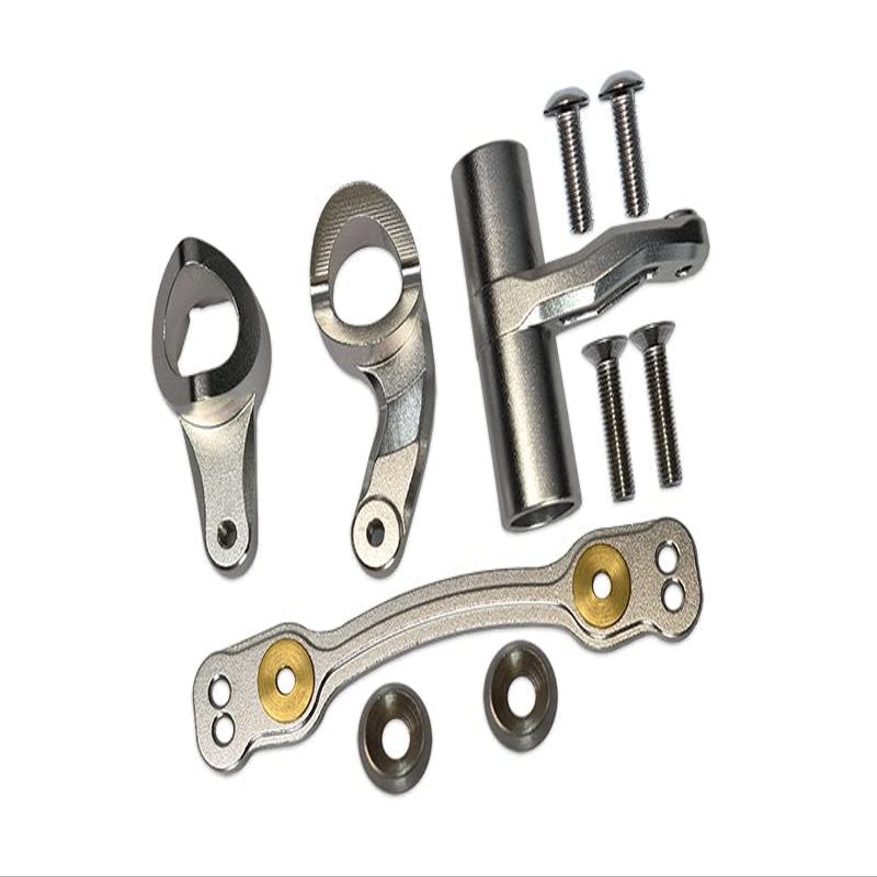 Aluminum Steering Assembly for Arrma 1:8 KRATON/OUTCAST/TYPHON/TALION/KRATON V5 / NOTORIOUS V5 / 1:7 FIRETEAM / 1:10 SENTON - 1 Set Silver
