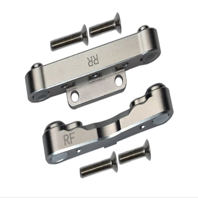 Aluminum Rear Lower Suspension Mount For Arrma 1:8 KRATON/OUTCAST/NOTORIOUS/TYPHON/TALION/KRATON V5 / NOTORIOUS V5 / 1:7 INFRACTION/INFRACTION V2 / LIMITLESS / 1:10 SENTON - 1Pr Set Silver