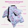 Bnditeu Car Seat Cover Baby, Carseat Covers Baby with 2 Layers Breathable Windows, Windproof Infant Car Seat Cover, Kick-Proof Baby Carrier Cover for Baby Girl Newborn Essentials view 3
