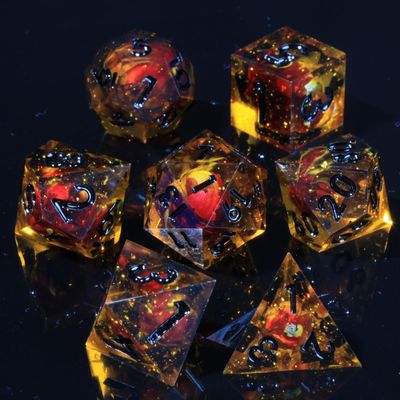 Mini Planet Sharp Edge Polyhedral DND Dungeons and Dragons Handmade Dice Set
