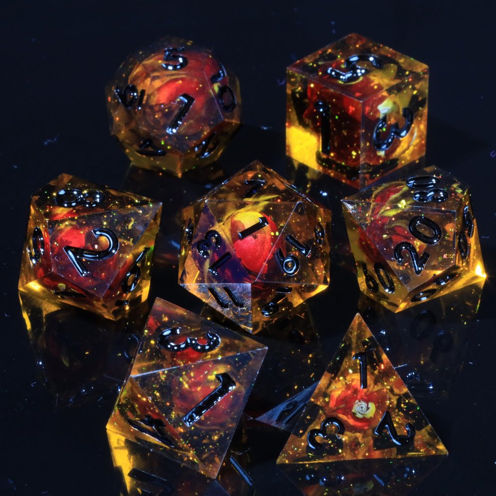 Mini Planet Sharp Edge Polyhedral DND Dungeons and Dragons Handmade Dice Set