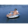 Bestway 43116E Hydro Force Rapid Rider Inflatable River Lake Pool Inner Tube Float with Built in Backrest and Wrap Around Grab Rope, Blue and White view 2