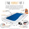 The Shrunks Toddler Travel Bed Portable Inflatable Air Mattress Blow Up Bed for Indoor/Outdoor Camping, Backyard, Hotel, or Home Use Kids/Toddler Floor Bed with Side Bed Rails and Electric Pump Blue view 3