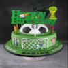 Soccer Cake Topper, Happy Birthday Sign Football Player Cake Decorations,Sport Theme Cake Topper,Football World Cup Theme Cake Decor,Glitter Green Birthday Party Cake Supplies Decor For Boys view 4