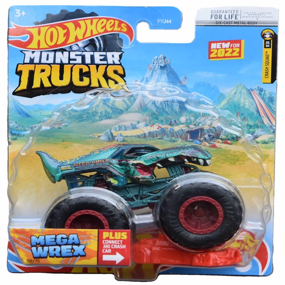 Hot Wheels Monster Trucks Mega Wrex - Plus Connect and Crash Car 50/75 - Crash Squad 3/4