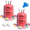 Helium Tank for Balloons At Home, 14.9 Cu Ft Helium Balloon Pump Kit with 50 Assorted Latex Balloons, White Curling Ribbon and Wholesalehome Balloon Tie Tool, 2 Pack view 1