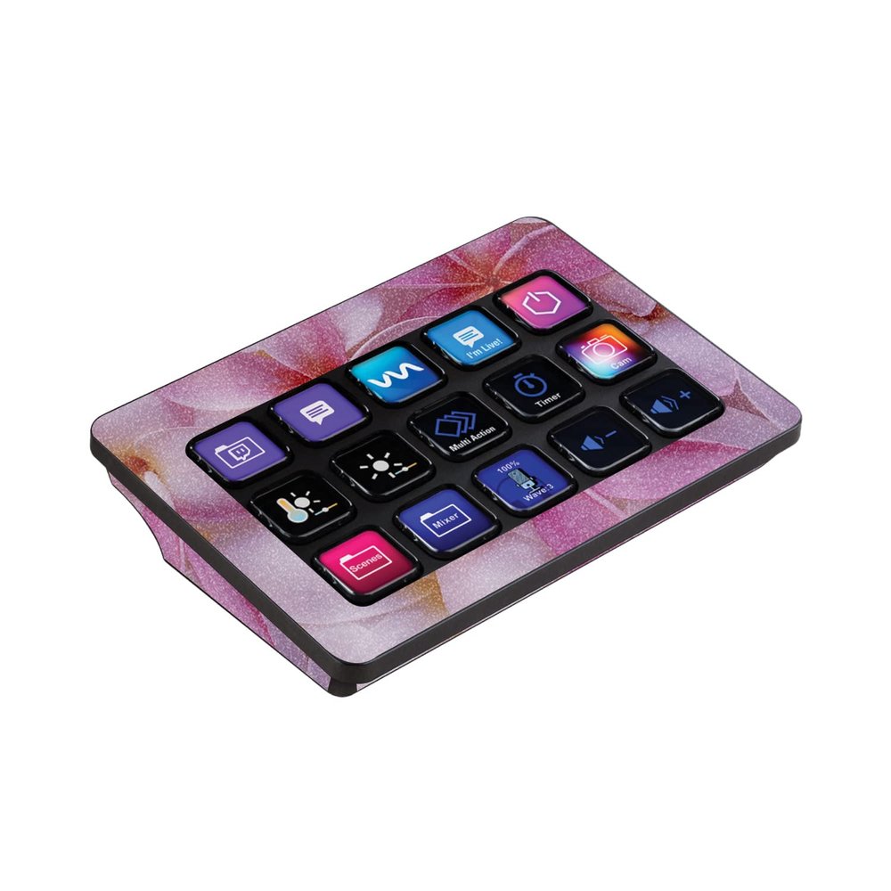 MightySkins Glossy Glitter Skin Compatible with Elgato Stream Deck MK.2 - Flowers | Protective Durable High-Gloss Glitter Finish | Easy to Apply, Remove, and Change Styles | Made in The USA