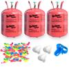 Helium Tank for Balloons At Home, 14.9 Cu Ft Helium Balloon Pump Kit with 50 Assorted Latex Balloons, White Curling Ribbon and Wholesalehome Balloon Tie Tool, 3 Pack view 1