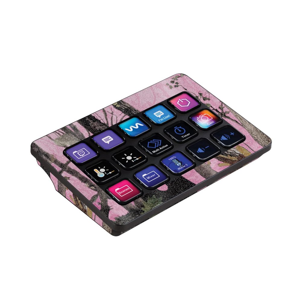 MightySkins Glossy Glitter Skin Compatible with Elgato Stream Deck MK.2 - Pink Tree Camo | Protective, Durable High-Gloss Glitter Finish | Easy to Apply and Change Styles | Made in The USA