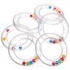 6Pcs Transparent Baby Rattles - Portable Baby Toy Rings with Visible Rolling Beads, Plastic Hand Bell Shaker,Easy-Grasp for Sensory Play Newborn Toddler (3.14 * 3.14 * 0.62in) view 1