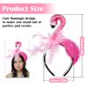 FERCAISH New Flamingo Headband, Hawaii Creative Flamingo Headdress Halloween Decorations Children's Headwear Cosplay Props view 2