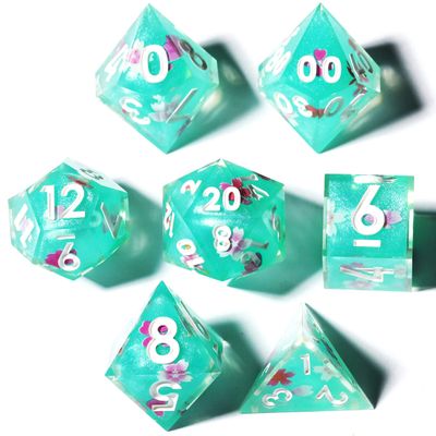 Mini Planet Sharp Edge DND Polyhedral Designer Dungeons and Dragons Handmade Dice Set