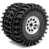 HOBBYSOUL RC 1.9 Beadlock Wheels Rims Silver & XL Size 1.9 Tires 4.75" (121mm) Fit 1/10 Crawler Redcat Gen8 Traxxas TRX-4 Tamiay CC01 Axial SCX10 Mud Rock Crawler Badland Terrain, (4-Pack, Assembled) view 2