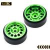 MRC 1.0 Beadlock Wheels RC Metal Bead Lock Wheel Rims Upgrades Aluminum Accessories for 1/24 1/18 SCX24 Deadbolt RC Car C10 Jeep Betty (Green) view 3