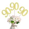 10-Pack Double Sided Glitter 90th Birthday Centerpiece Anniversary Centerpiece Sticks, Number 90 Table Topper Cake Topper for 90th Birthday Anniversary Table Party Decorations (Double Sided gold) view 1