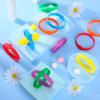 Jerify 60 Pieces Paw Print Rubber Bracelets Bulk Back to Gifts Silicone Wristband Dog Paw Stretch Bracelets Animal Theme Wristband for Student Activity Party Supplies, 6 Colors view 2