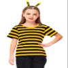 Boys Black Yellow Striped Shirt Girls Bee Costume Kids Summer Short Sleeve Casual Tee Top 13-14 Years view 4
