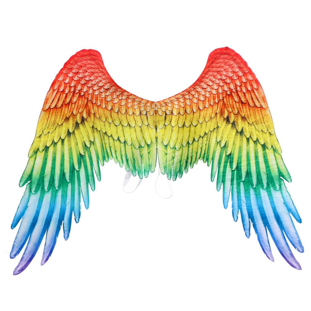 Alodidae 3D Angel Wings Costume with Elastic Straps Halloween Party Mardi Gras Cosplay Accessory (Rainbow Pride)