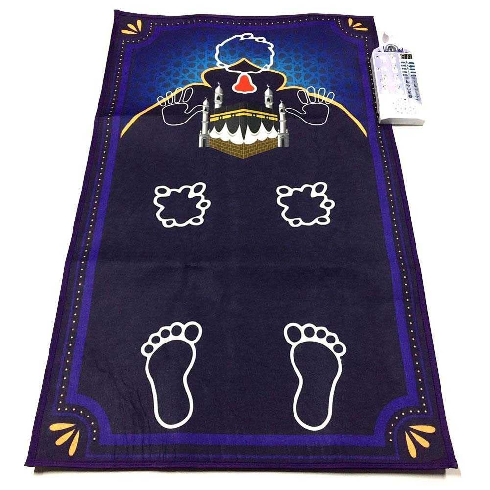 Yonatues Kids Muslim Prayer Rug 110x70cm Electronic Smart Islam Child Intelligent Pray Carpet Teaching Interactive Talking Music Salah Prayer Mat