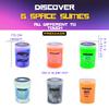 FINOCLAY Slime Kit for Girls Boys, 6 Galaxy Stretchy None Sticky Slime Educational Toys with Space Slime Charms &Galactic add ins,Neon Glow Metallic Slimes, Party Bag Fillers for Kids Sensory Putty view 2