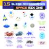 FINOCLAY Slime Kit for Girls Boys, 6 Galaxy Stretchy None Sticky Slime Educational Toys with Space Slime Charms &Galactic add ins,Neon Glow Metallic Slimes, Party Bag Fillers for Kids Sensory Putty view 3