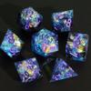 Mini Planet DND Sharp Edge Polyhedral Dungeons and Dragons Iridescent Handmade Dice Set view 1
