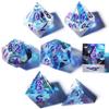 Mini Planet DND Sharp Edge Polyhedral Dungeons and Dragons Iridescent Handmade Dice Set view 2
