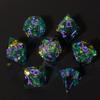 Mini Planet Iridescent Polyhedral Handmade Dungeons and Dragons DND Sharp Edge Dice Set view 1