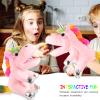 Animal Hand Puppets 12 Inch Unicorn Plush Dinosaur Animals Hand Puppet Toys Role-Play Toy Puppets for Kids Storytelling Imaginative Pretend Play Teaching Preschool(Pink Unicorn) view 2