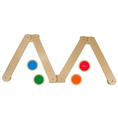 Little Partners Learn 'N Balance Toddler Balance Beam and Stepping Stones Set for Kids, Wooden Indoor Children's Activity Toy with 4 Colorful Stones, Portable Design, Hinged Sections