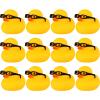 Chivao 12 Pcs Rubber Ducks with 12 Sunglasses/ Hats/ Headwear Small Mini Carnival Cruise Birthday Rubber Duckies Bathtub Toys in Bulk(Duck with Glasses,Yellow) view 1