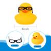 Chivao 12 Pcs Rubber Ducks with 12 Sunglasses/ Hats/ Headwear Small Mini Carnival Cruise Birthday Rubber Duckies Bathtub Toys in Bulk(Duck with Glasses,Yellow) view 2
