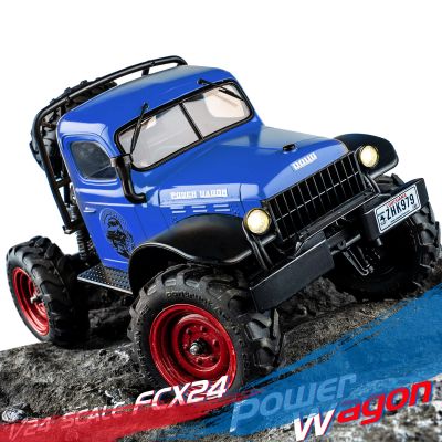 EAZYRC FMS FCX24 Power Wagon 1/24 RC Crawler, Brushed 4x4 RTR Rock Crawler with Portal axle, 2-Speed Transmission, PC Hard Body RC Car for Adults and Gift