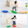 PHASFBJ Children Balance Board Sensory Integration Trainer, Kids Rocking Seesaw Plastic Balance Board with 3 Balls, Spinning Balance Board and Agility Trainer,Red,2 view 3