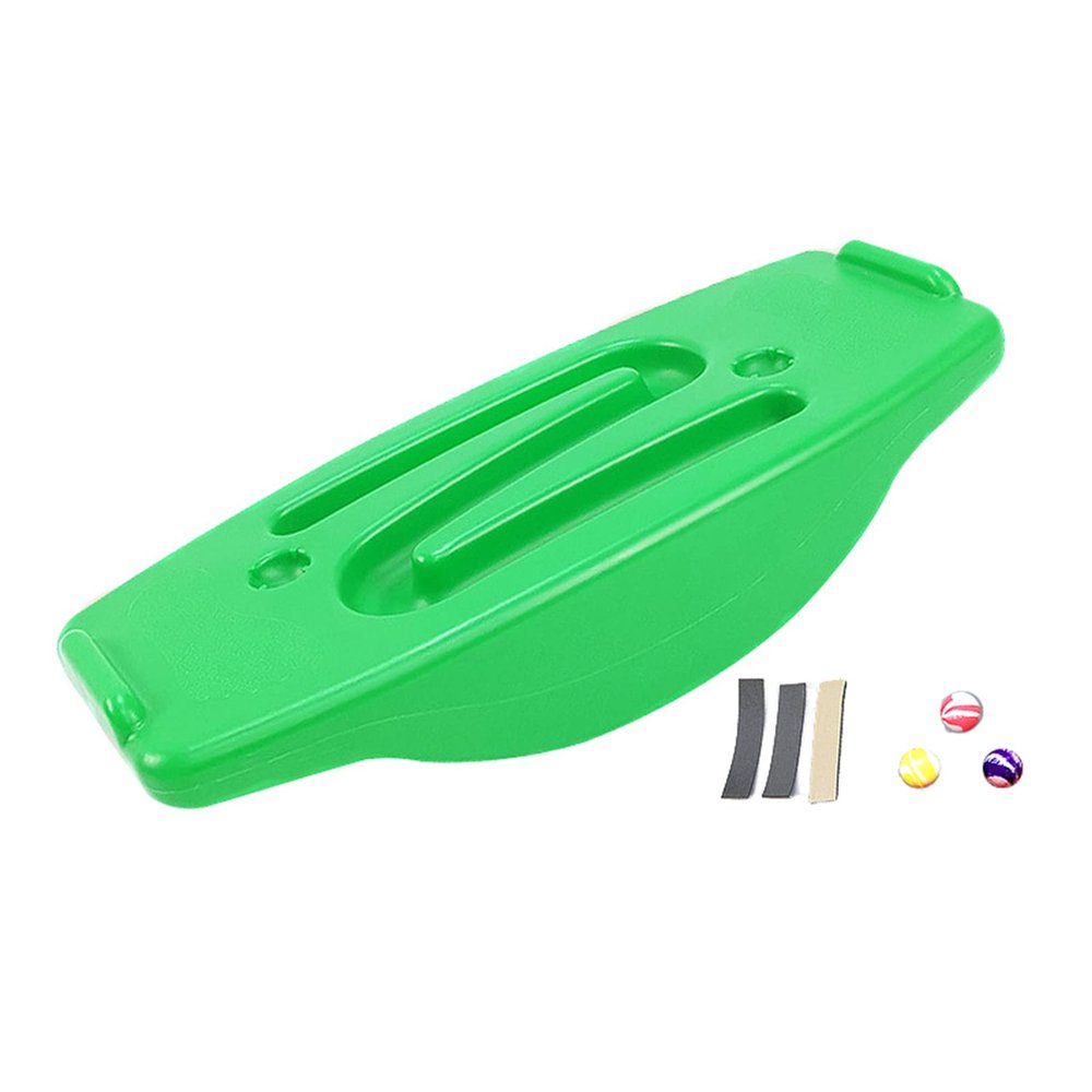 PHASFBJ Children Balance Board Sensory Integration Trainer, Kids Rocking Seesaw Plastic Balance Board with 3 Balls, Spinning Balance Board and Agility Trainer,Green,2