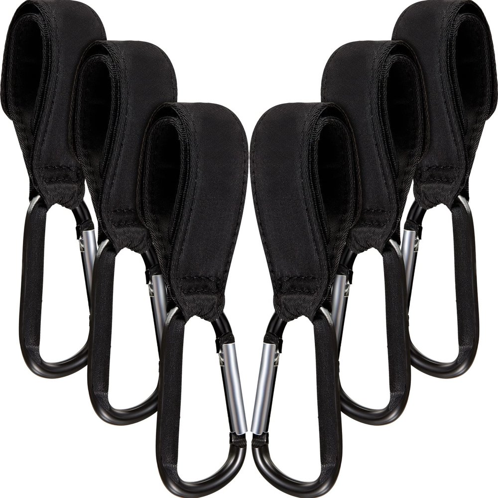 6 Pack Baby Stroller Hooks for Hanging Diaper Bags Pram Clips for Bags Multipurpose Hooks for Grocery Shopping Backpack Stroller Accessories Pram Buggy Clips Straps Hook