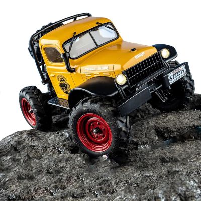 EAZYRC FMS FCX24 Power Wagon 1/24 RC Crawler, Brushed 4x4 RTR Rock Crawler with Portal axle, 2-Speed Transmission, PC Hard Body RC Car for Adults and Gift