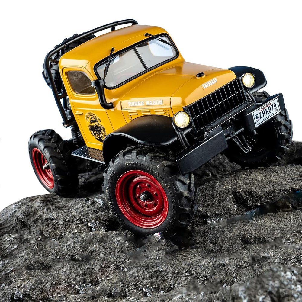EAZYRC FMS FCX24 Power Wagon 1/24 RC Crawler, Brushed 4x4 RTR Rock Crawler with Portal axle, 2-Speed Transmission, PC Hard Body RC Car for Adults and Gift