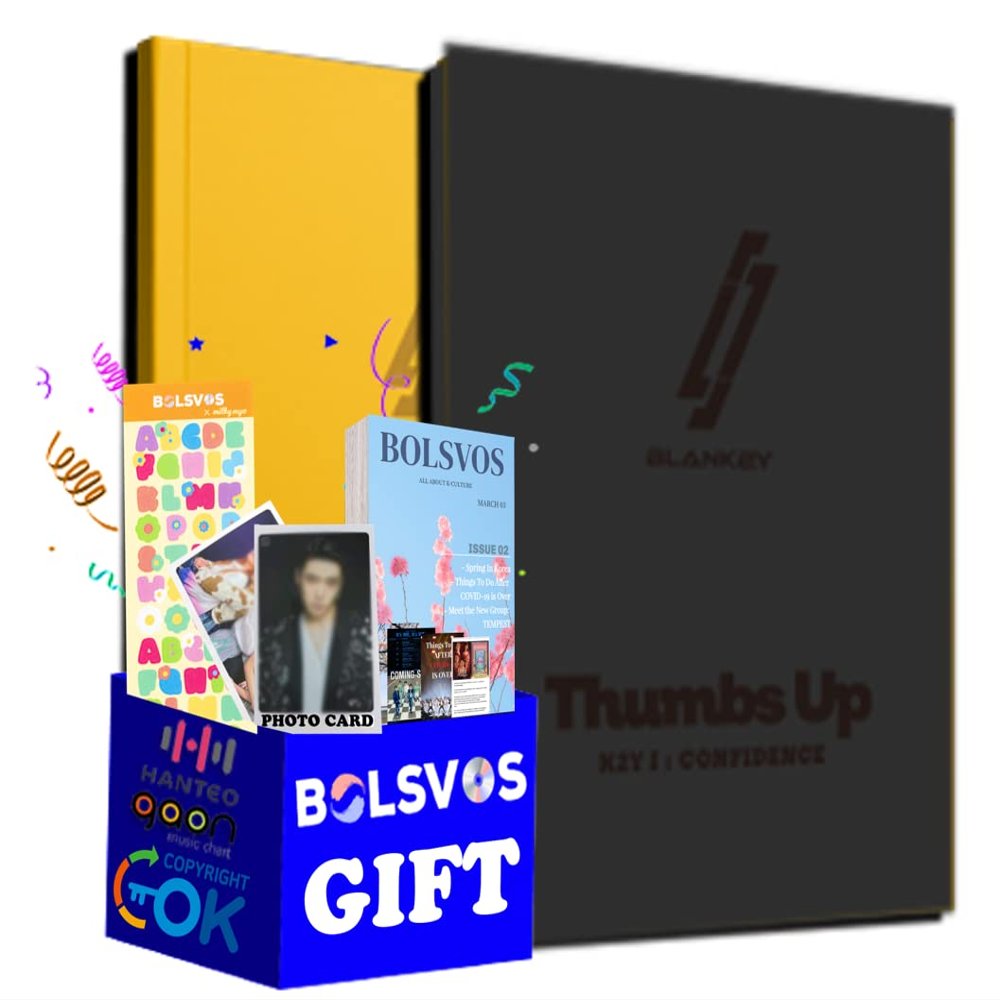 BLANK2Y - K2Y I : CONFIDENCE [Thumbs Up] [Full Set ver.] (1st Mini Album) 2 Albums+Pre Order Limited Benefits+BolsVos K-POP eBook (21p), 1EA BolsVos Stickers for Toploader, Photocards
